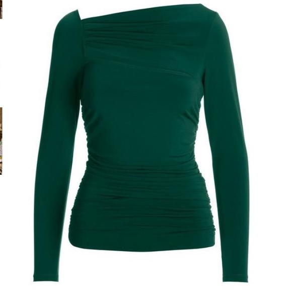 Sleek Ruched Cutout Top sizes XXS, L GREEN - Picture 2 of 6